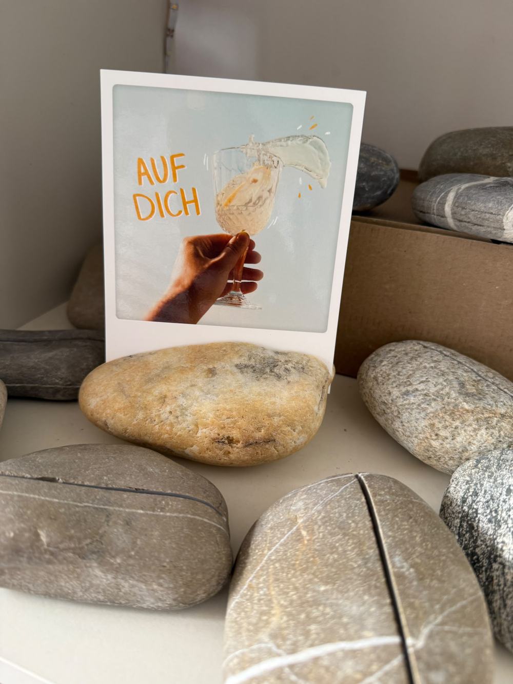 Karte mit der Aufschrift Auf dich