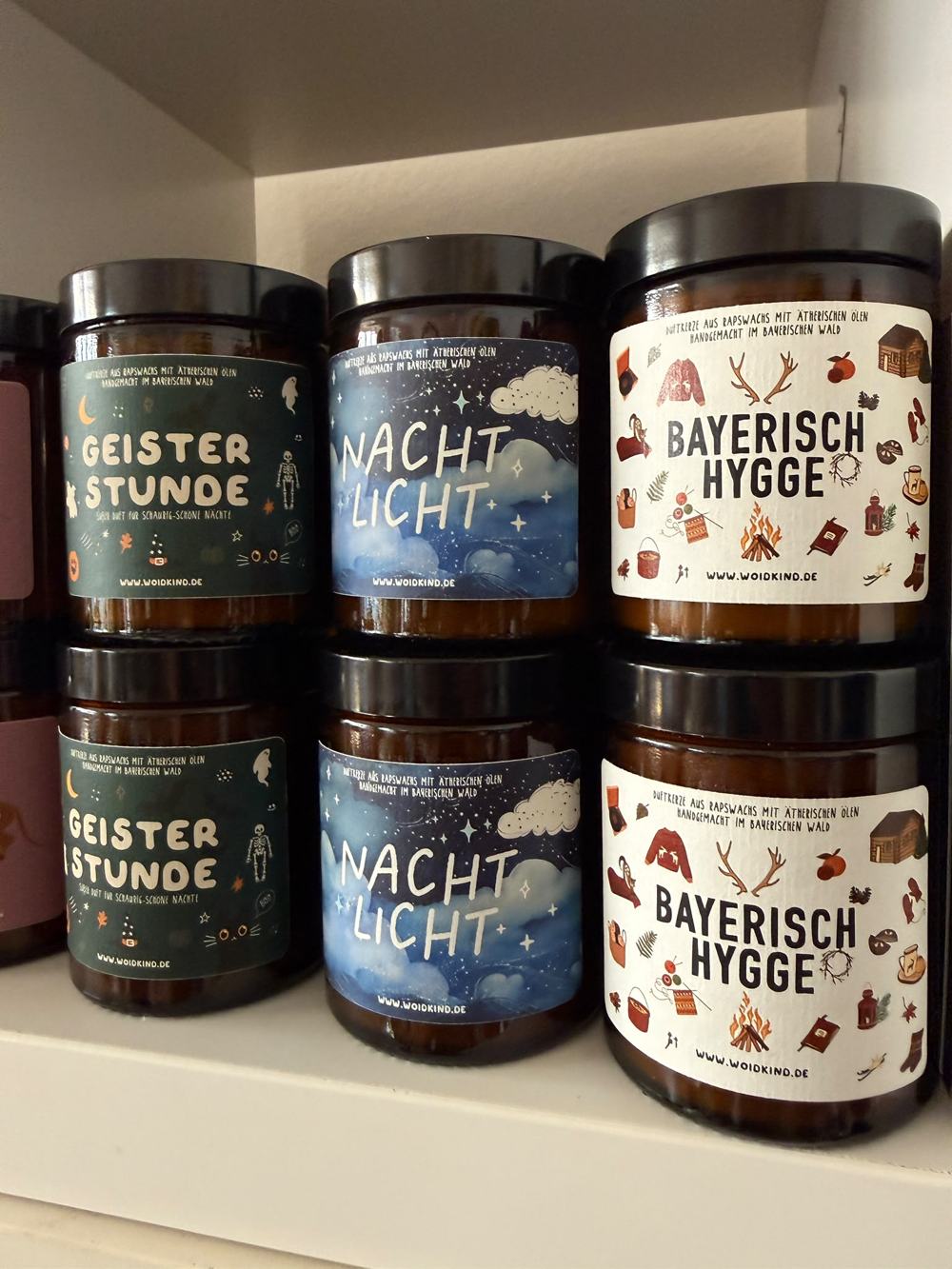 Duftkerzen im Glas: Geisterstunde, Nachtlicht, Bayerisch Hygge
